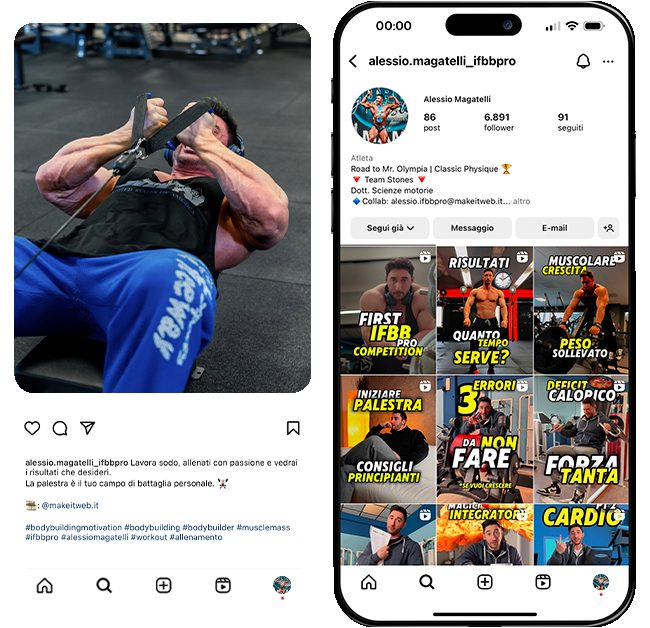 I profili social di Alessio Magatelli visti da telefono