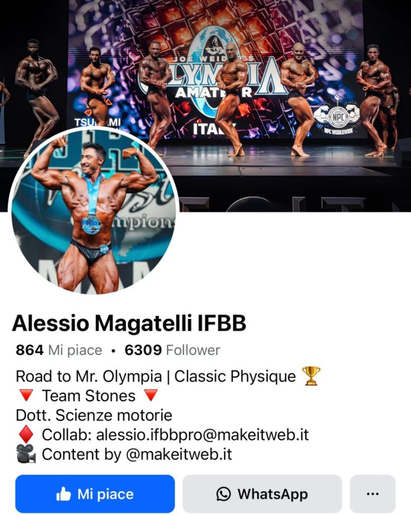 La pagina Facebook di Alessio Magatelli con oltre 6.000 follower