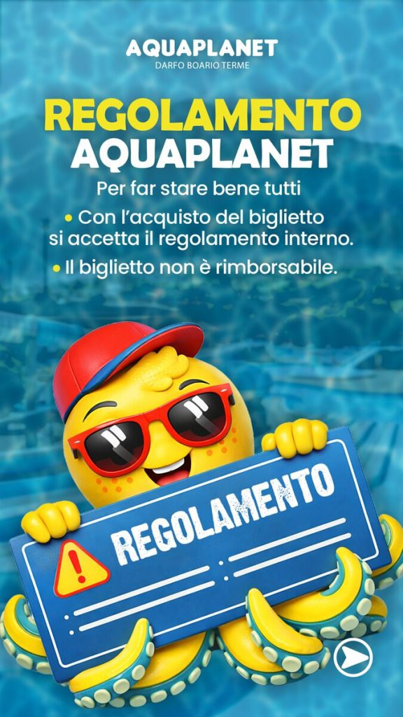 Prima schermata della storia con il regolamento del parco acquatico Aquaplanet