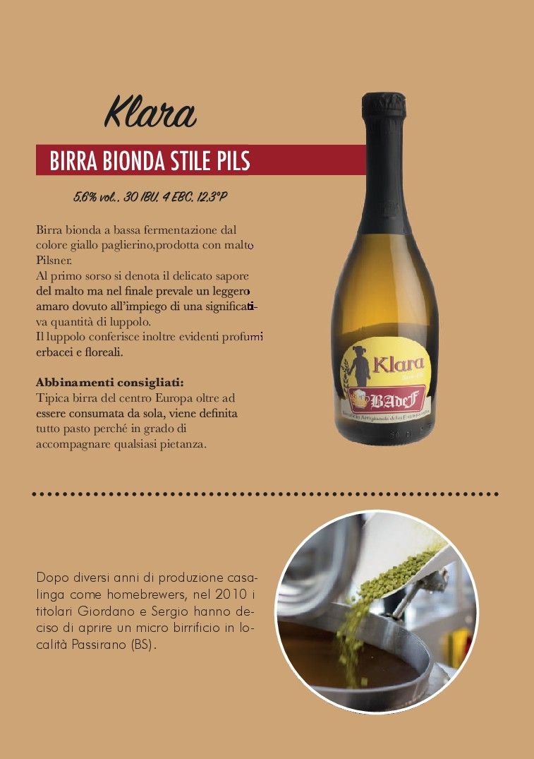 Pagina 3 della brochure delle birre del Birrificio Badef