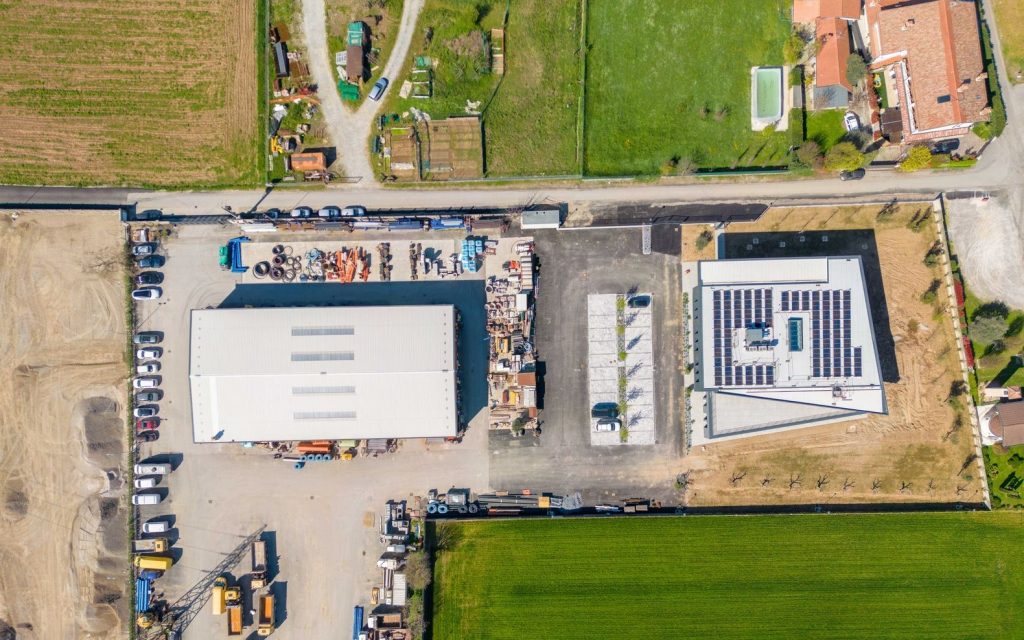 Ripresa con drone della nuova sede Bonzi S.p.A. a Coccaglio