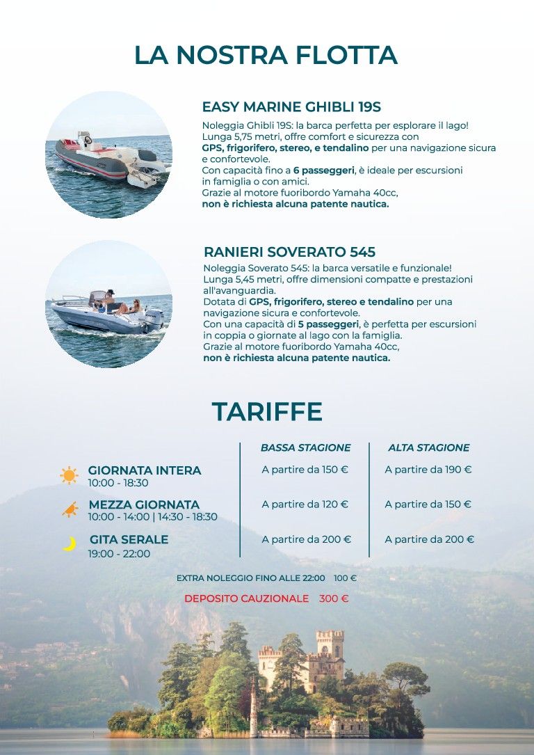 Pagina 2 del flyer di Iseo Boat Rent
