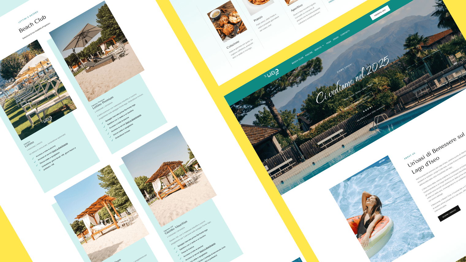 Anteprima delle pagine del sito web del Lido Iseo realizzato da Makeitweb