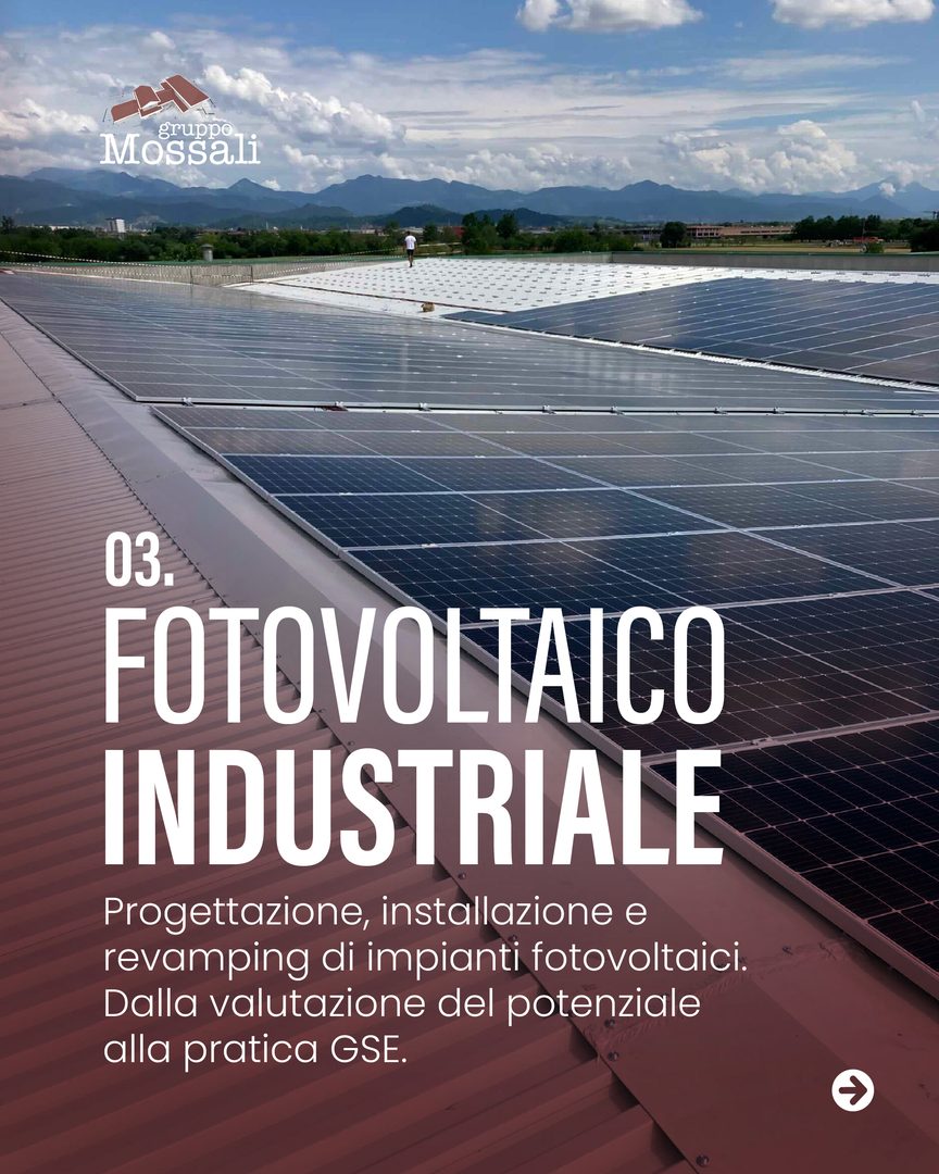 Slide 4 del carosello sui servizi di Gruppo Mossali per le coperture industriali, Gruppo Mossali Pontoglio