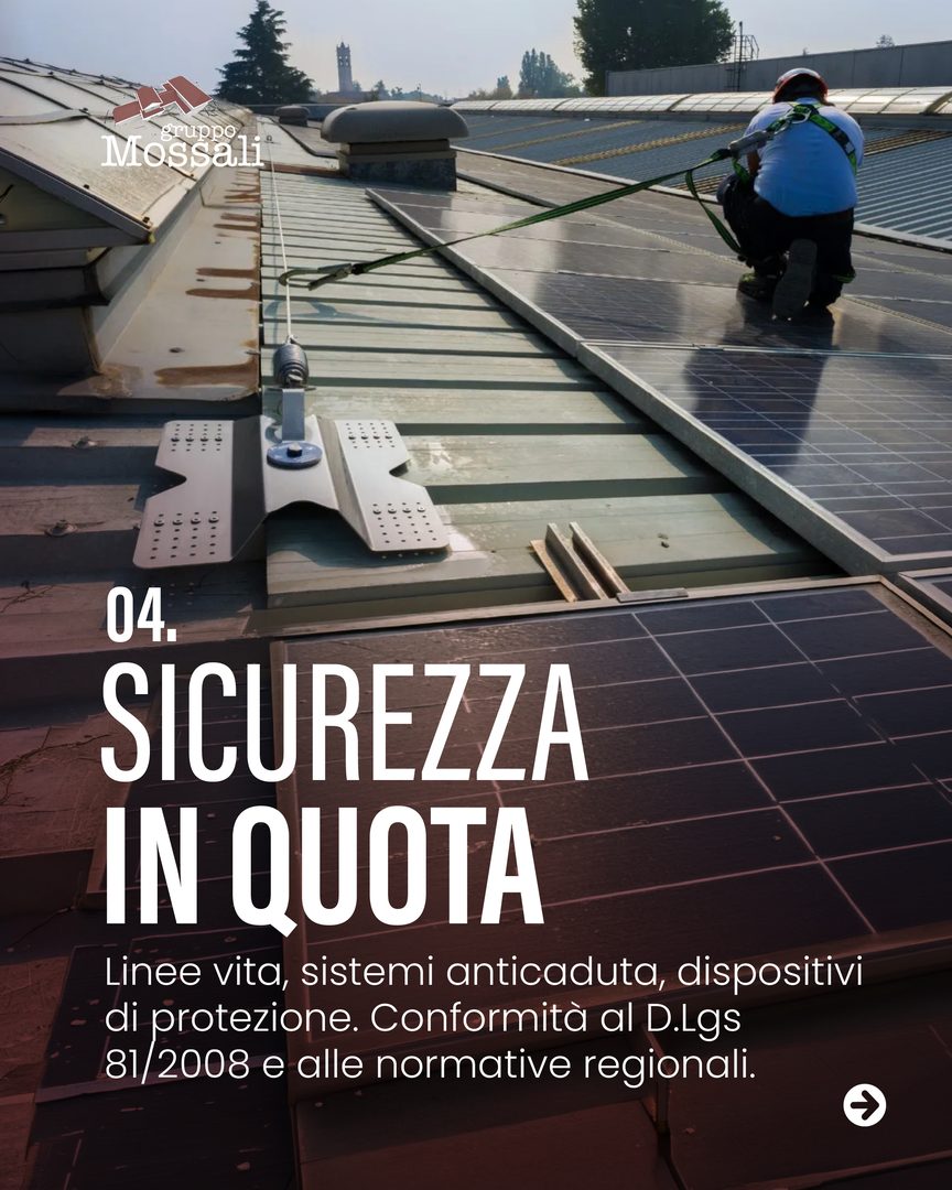 Slide 5 del carosello sui servizi di Gruppo Mossali per le coperture industriali, Gruppo Mossali Pontoglio