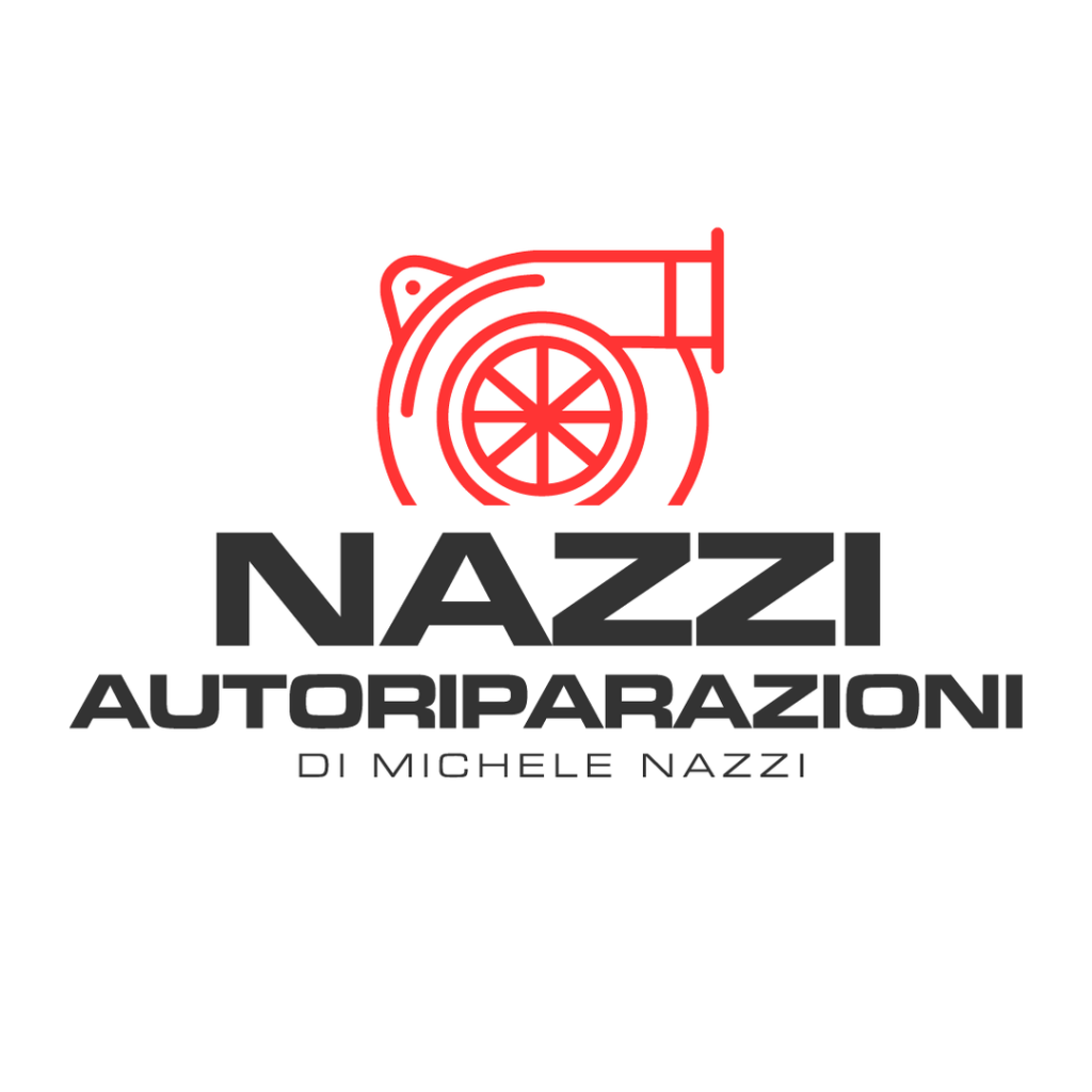 Il logo Nazzi Autoriparazioni con il turbo disegnato in rosso