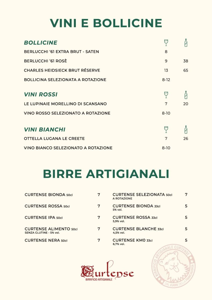 Pagina 3 del menù business lunch del Quadro Lounge Bar