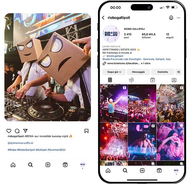 Il profilo Instagram del Riobo di Gallipoli visto da telefono