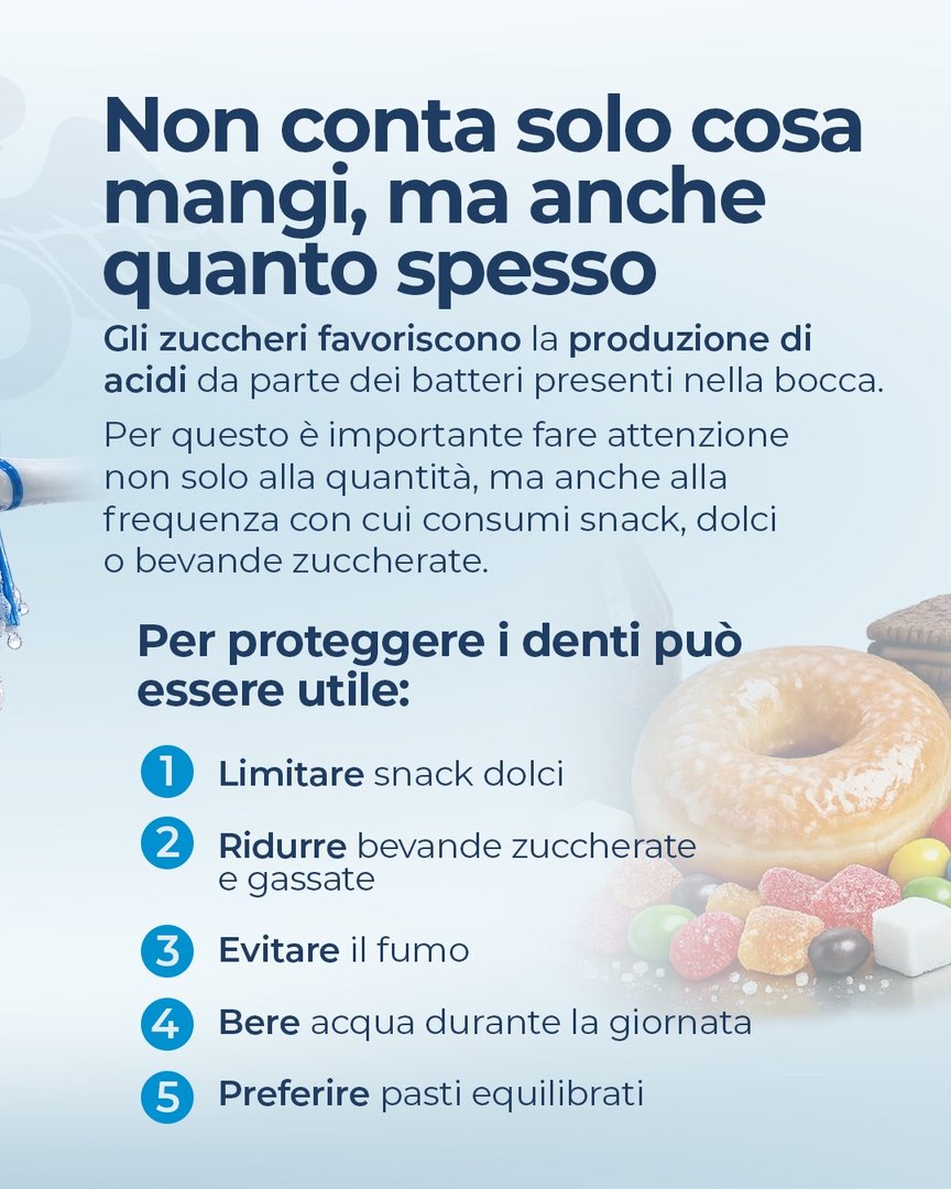 Slide 3 su come ridurre il rischio di carie, Poliambulatorio San Firmo Azzano Mella