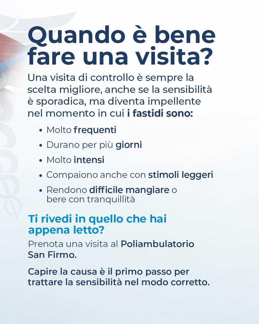 Slide 5 sulla sensibilità dentale, Poliambulatorio San Firmo Azzano Mella