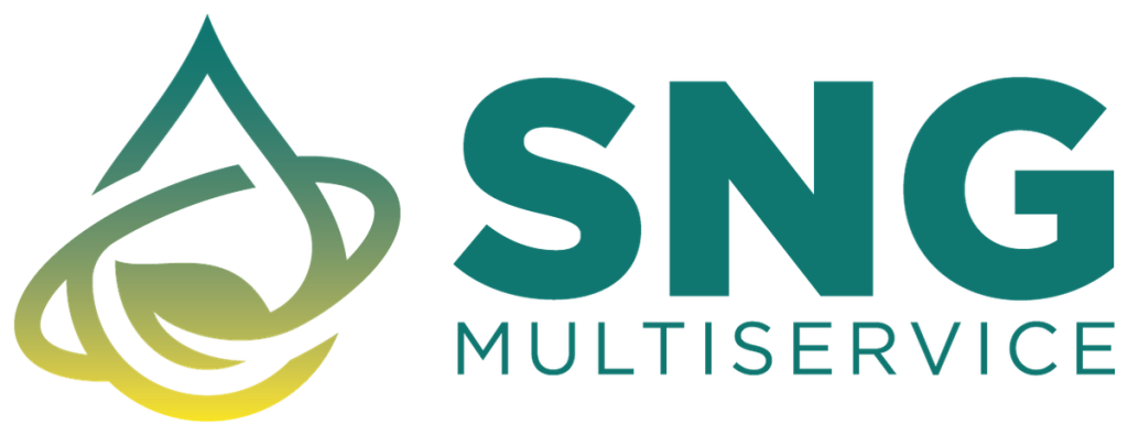 Il logo SNG Multiservice con la goccia e la foglia