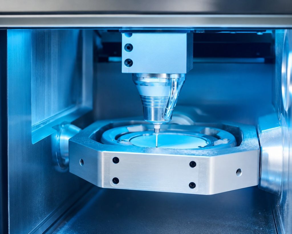 Il fresatore del laboratorio che lavora un disco di zirconia