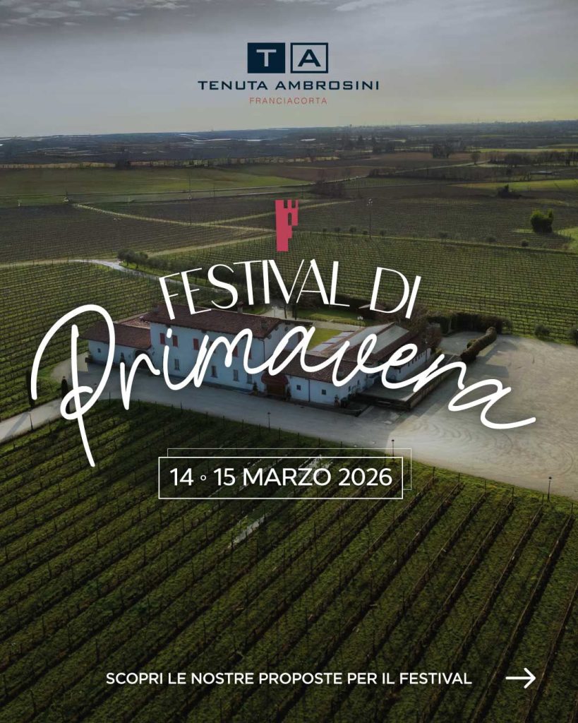 Grafica del Festival di Primavera del 14 e 15 marzo 2026, con la tenuta vista dall'alto