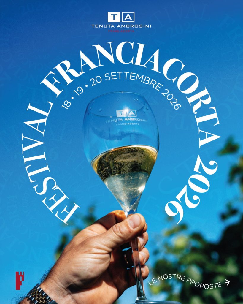 Grafica del Festival Franciacorta del 18, 19 e 20 settembre 2026 in Tenuta Ambrosini