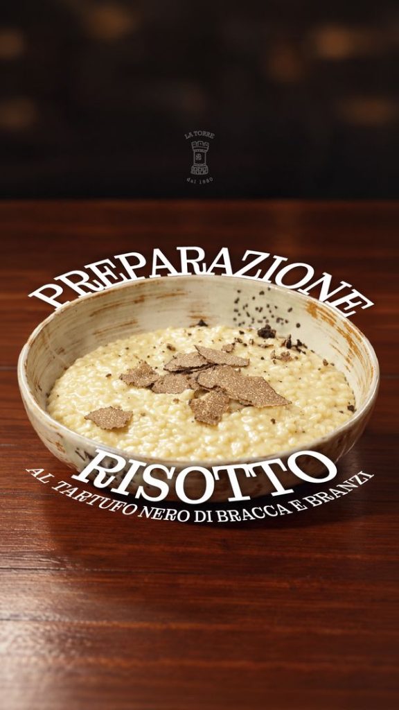 Copertina del video sulla preparazione del risotto al tartufo nero di Bracca e Branzi